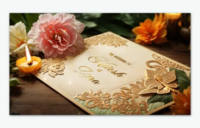 Luxurious 3D Floral Wedding Invitation E-Card Design Slideshow
